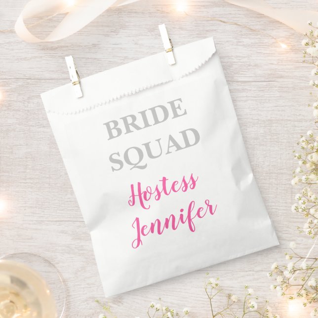Hostess Bride Squad Name Wedding Bachelorette Favor Bag (Clipped)