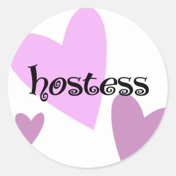 Hostess Classic Round Sticker by Wedding_Keepsake at Zazzle