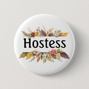 Hostess Fall Bridal shower Gifts Weddings Button