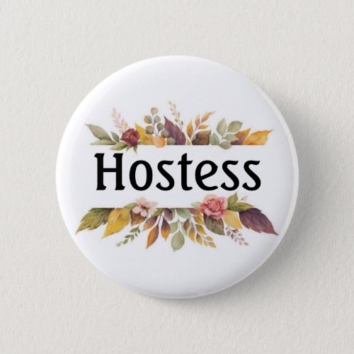 Hostess Fall Bridal shower Gifts Weddings Button