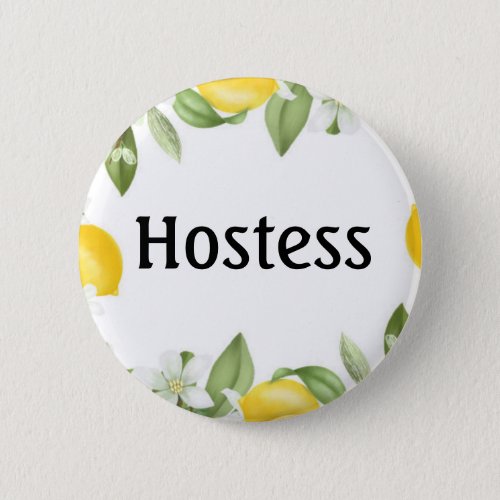 Hostess Lemons Bridal shower Gifts Weddings Button