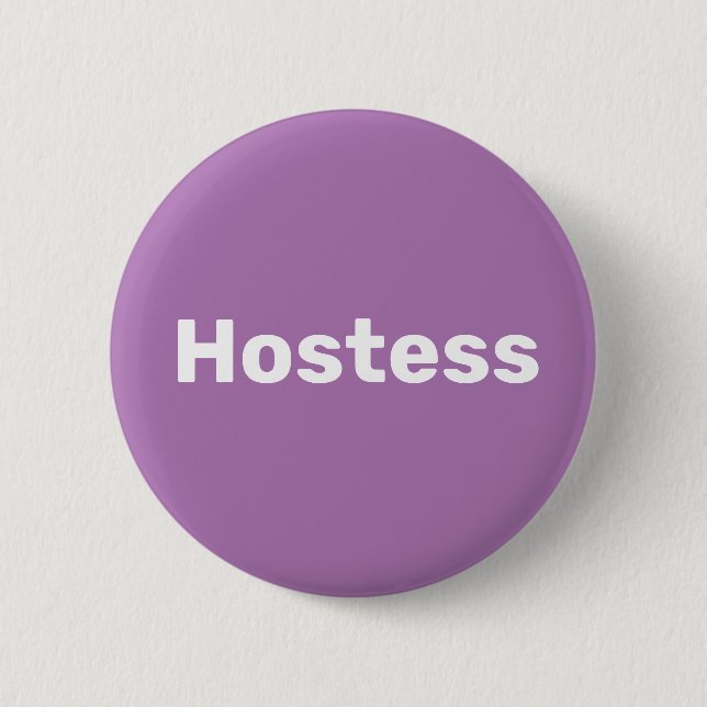 Hostess Minimalist Bridal shower Party Weddings Button (Front)