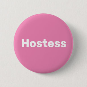 Hostess Minimalist Bridal shower Party Weddings Button