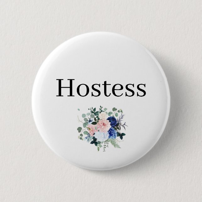 Hostess Pink Bridal shower Gifts Weddings Button (Front)