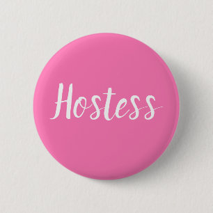 Hostess Pink Bridal shower Gifts Weddings Button
