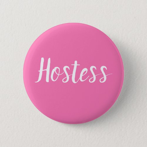 Hostess Pink Bridal shower Gifts Weddings Button