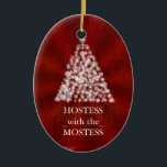 Hostess with the Mostess Christmas Chalkboard Ceramic Ornament<br><div class="desc">personalize on the back with the your family's name... </div>
