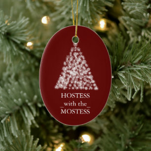 Hostess with the Mostess Christmas Chalkboard Ceramic Ornament