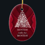 Hostess with the Mostess Christmas Chalkboard Ceramic Ornament<br><div class="desc">personalize on the back with the your family's name... </div>