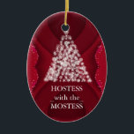 Hostess with the Mostess Christmas Chalkboard Ceramic Ornament<br><div class="desc">personalize on the back with the your family's name... </div>