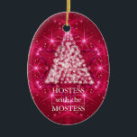 Hostess with the Mostess Christmas Chalkboard Ceramic Ornament<br><div class="desc">personalize on the back with the your family's name... </div>