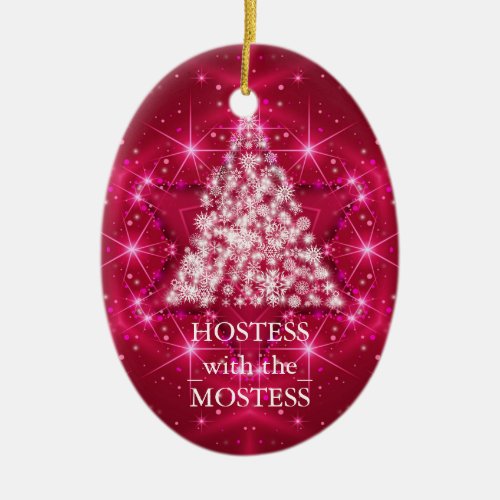 Hostess with the Mostess Christmas Chalkboard Ceramic Ornament