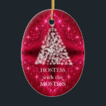 Hostess with the Mostess Christmas Chalkboard Ceramic Ornament<br><div class="desc">personalize on the back with the your family's name... </div>