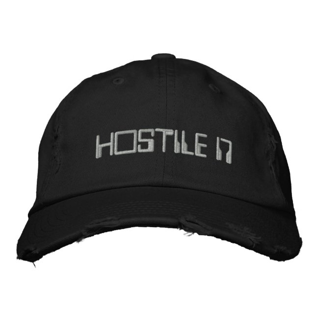 HOSTILE 17 EMBROIDERED BASEBALL HAT (Front)