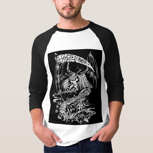 HOSTILE RAGE: Men's Baseball concert shirt (Front)