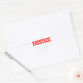 Hostile Stamp Classic Round Sticker (Envelope)