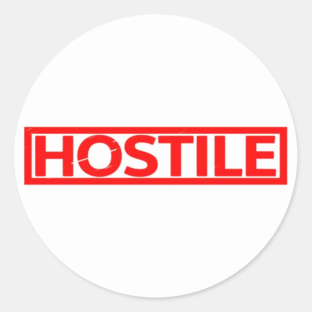 Hostile Stamp Classic Round Sticker (Front)