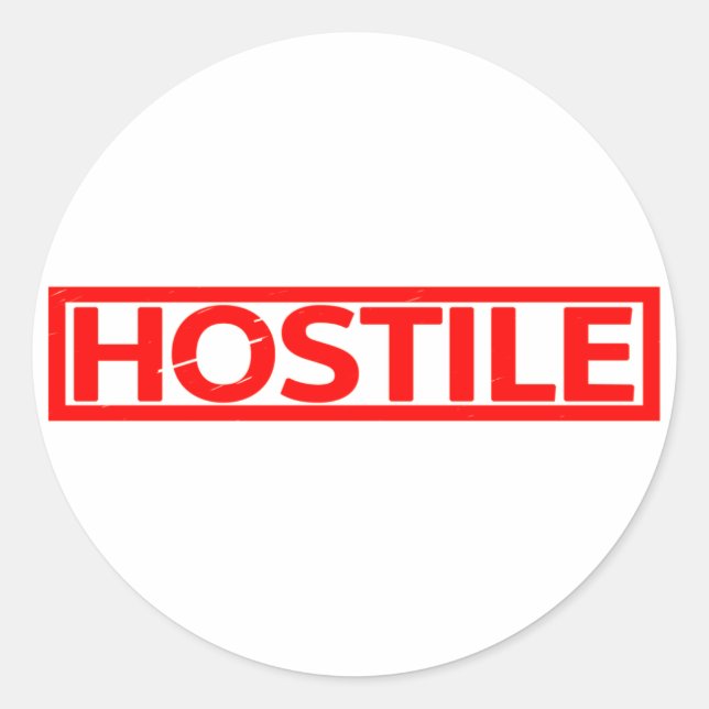 Hostile Stamp Classic Round Sticker (Front)