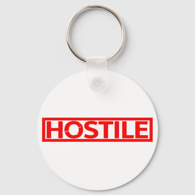Hostile Stamp Keychain (Front)