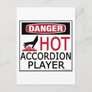 Hot Accordion Player Postcard