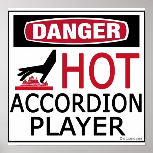 Hot Accordion Player Poster