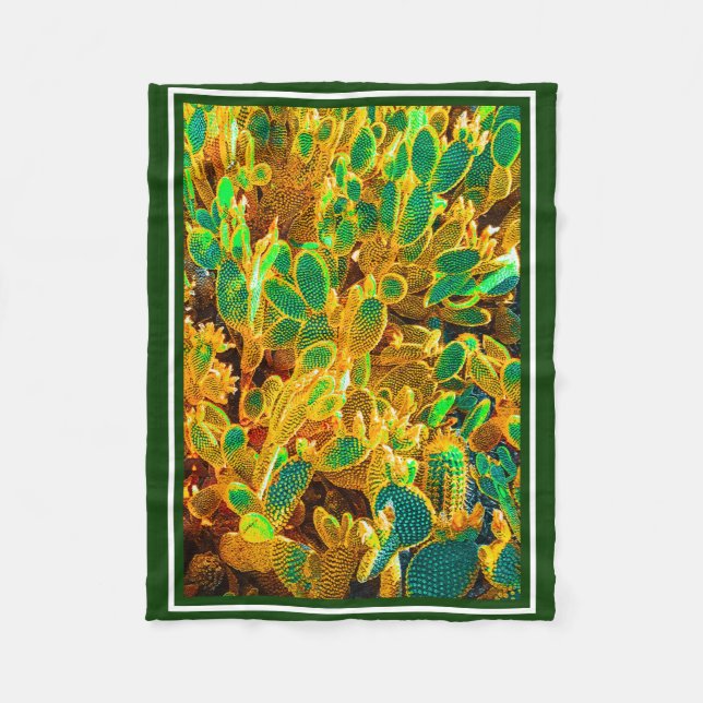 Hot Africa Desert Cactus Plants Prickly Pear Fleece Blanket (Front)
