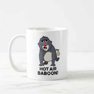 Hot Air Baboon Funny Farting Monkey Pun Coffee Mug