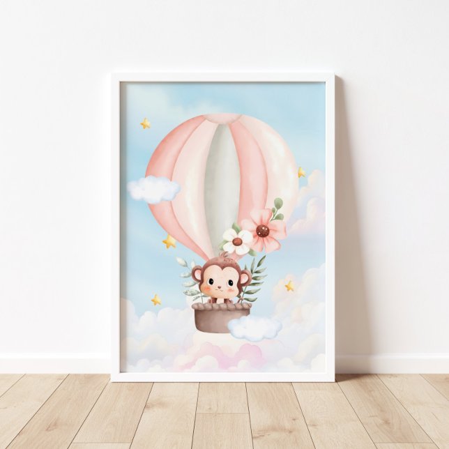 Hot Air Ballon Baby Monkey Poster (Creator Uploaded)