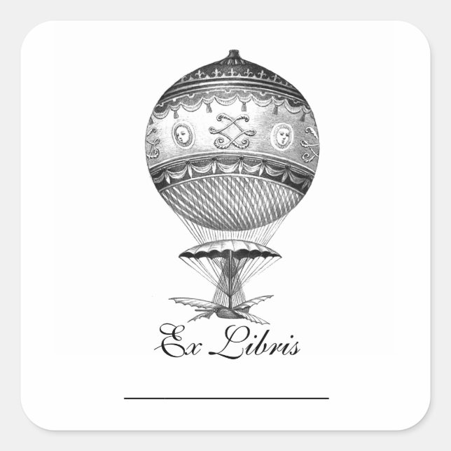 Hot Air Ballon Steampunk Bookplates (Front)