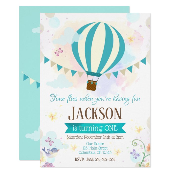 Hot Air Balloon 1st Birthday Invitation | Zazzle.com