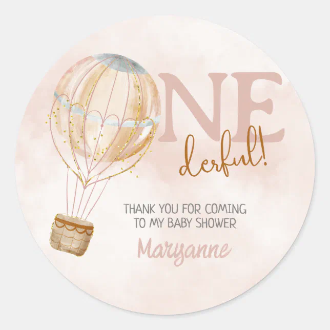 Hot Air Balloon 1st Birthday Thank you Sticker | Zazzle