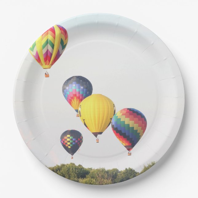 Hot Air Balloon 6 Paper Plates (Front)