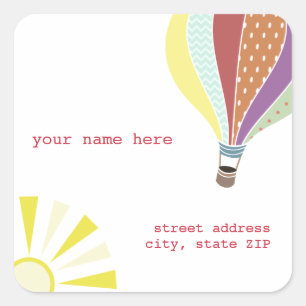 Hot Air Balloon Address Sticker