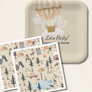 Hot Air Balloon, Adventure Awaits, Earth Tone  Napkins