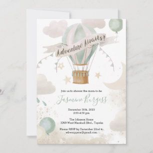 Hot Air Balloon Adventure Baby Shower Invitation