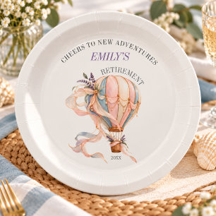 Hot Air Balloon Adventure Retirement Party Paper Plates