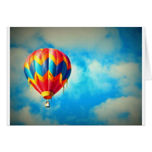Hot Air Balloon Aloft in the Blue Sky Cards (Front Horizontal)