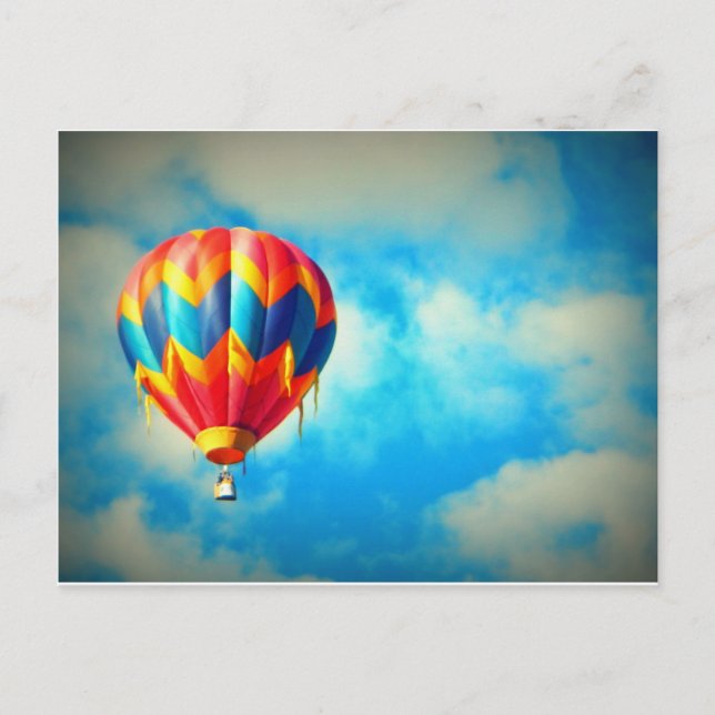 Hot Air Balloon Aloft in the Blue Sky Postcard (Front)
