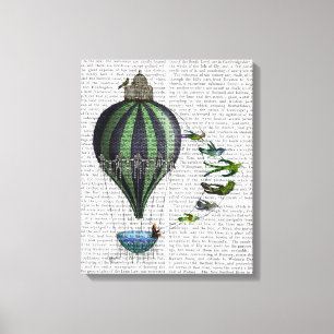 Hot Air Balloon and Birds Canvas Print