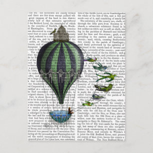 Hot Air Balloon and Birds Postcard