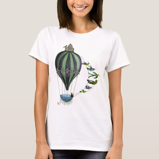 Hot Air Balloon and Birds T-Shirt (Front)