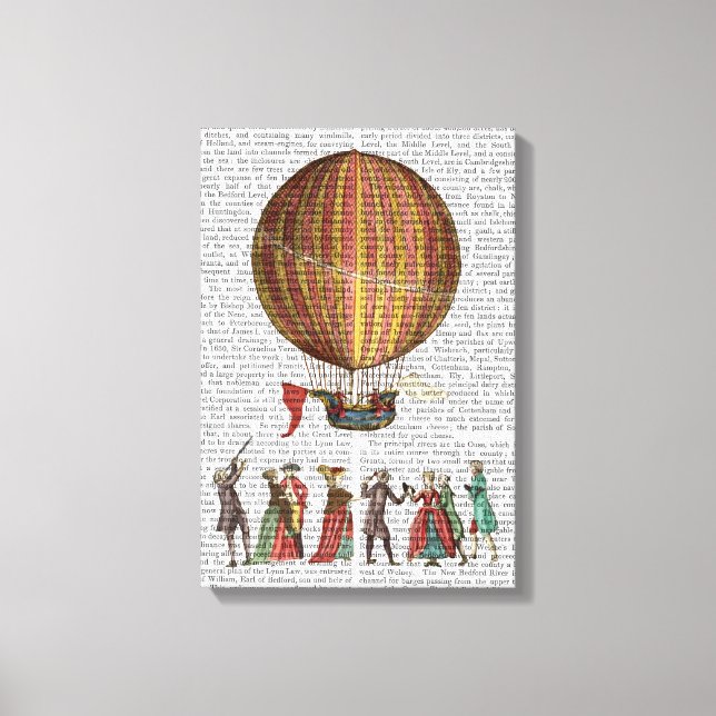 Hot Air Balloon And People Canvas Print (Front)