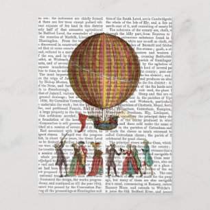 Hot Air Balloon And People Postcard