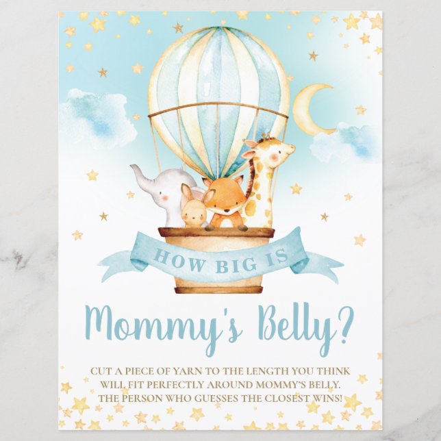 Hot Air Balloon Animal How Big is Mom's Belly Game (Front)