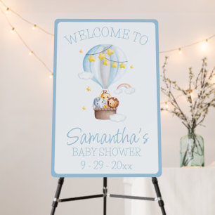 Hot Air Balloon Animals Baby Boy Baby Shower Foam Board