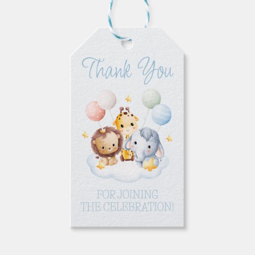 Hot Air Balloon Animals Baby Boy Baby Shower Gift Tags