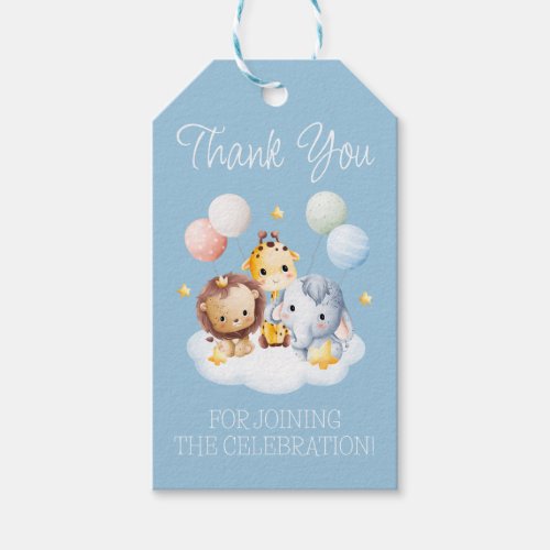 Hot Air Balloon Animals Baby Boy Baby Shower Gift Tags