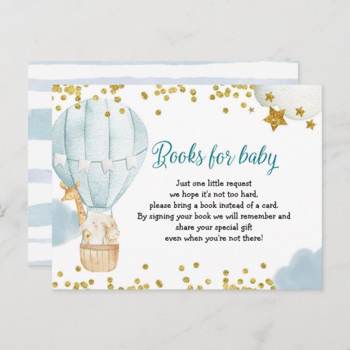 Hot Air Balloon Animals Books for baby Invitation 