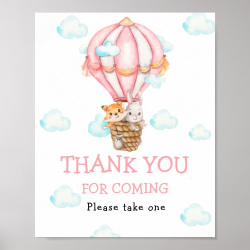 Hot Air Balloon Animals Thank you for coming  Poster