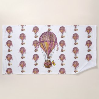 Hot air Balloon Art Beach Towel